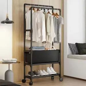 간이 조립식 옷장 더블 틈새 행거