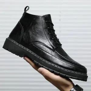 남성용 발목 높이 가죽 스타일 블랙 부츠 워커 로퍼 NK120N 남성정장화 패션구두 캐주얼로퍼
