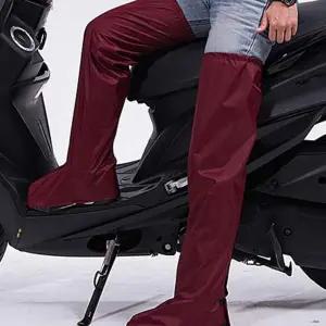 남녀공용 비닐장화 무릎 높이 레인 라이딩 스트랩 방수 신발 롱커버