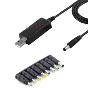 USB 5V to 9V 12V 승압 컨버터 케이블 - 라우터 공유