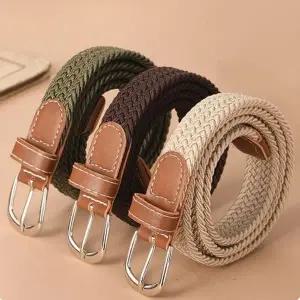 남녀공용 4컬러 꽈배기 구멍없는 스판 허리띠 벨트 (KYR-WFGY4XO)