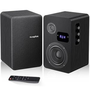 Orroplus 전원 책장 스피커 쌍, 70W 서라운드 사운드 홈 스테레오 스피커 유선 광학 /ARC /RCA /AUX /BT 입력 액티브 레코드 플레이어 스피커 턴테이블 TV 데스크탑 PC 모니터용 4인치 우퍼 포함