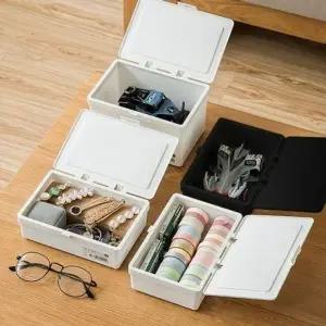(색상 화이트)마스크 소품 다용도보관 먼지차단 커버 정리함