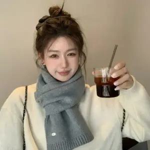 여자 겨울 필수템 따뜻하고 포근한 니트 머플러 목도리