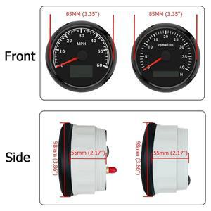 ELING 85mm GPS 속도계 0-60MPH 80mph + 타코미터 7KRPM (7가지 색상 백라이트 포함) 자동차 보트 요트 범