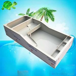 어항 거북이 반수생거북이어항 60X40X30흰색 반수생 수조 수생 수초 업소용수족관