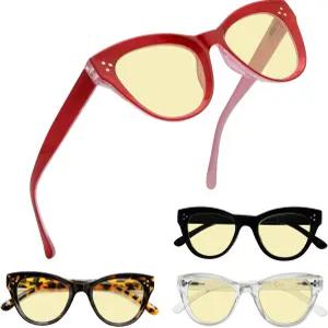 케퍼 4팩 오버사이즈 블루 라이트 필터 안경 여성 캣 컴퓨터 독서 옐로우 틴티드 +1.00