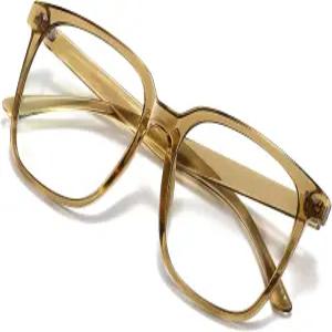 DTIUGUTAE 오버사이즈 스퀘어 블루 라이트 차단 안경 - 게임 및 컴퓨터 피로 방지