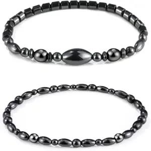 에미벨 림프 해독 팔찌 여성용 슬림 발찌 헤마이트 비즈 옵시디언 항부종 스트레칭으로 스트레스 불안 완화