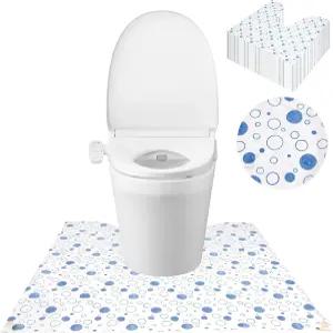 ZSYLYTKV 50팩 일회용 화장실 매트 바닥 보호제 소변 U자형 트레이닝 러그 방수 미끄럼 방지 욕실 변기 23