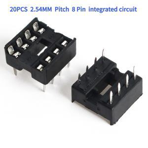 20 개세트 IC 소켓 플랫 풋 8 핀 2.54MM 피치 8P DIP-8 칩 집적 회로