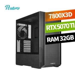 피씨스토어 하이엔드 쇼츠 인기 게이밍PC R7 7800X3D RTX 5070 TI (32GB, M.2 1TB)