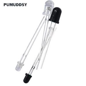 100PCS F3 F5 3MM 5MM 940nm LED 적외선 이미 터 및 IR 수신기 다이오드 Arduino PUMUDDSY 용 튜브