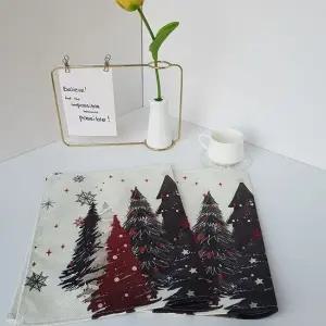 테이블 매트 세트 깔개 2개 린넨 크리스마스 식탁패드 테이블보 데코매트 식탁패드
