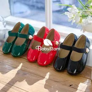 [베이비잼] 글로시 아기 유아 아동 초등 여아 플랫 구두 신발