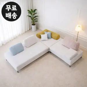 [벤티스가구]뮤지 패브릭 쇼파 모듈 코너형 소파 세트 4인용 5인용 소파 페브릭 거실 스툴 아이보리