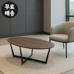 [벤티스가구]우들 타원 소파 테이블 거실 쇼파 탁자 좌식 낮은 커피 테이블 티 카페 라운지 좌탁 1300