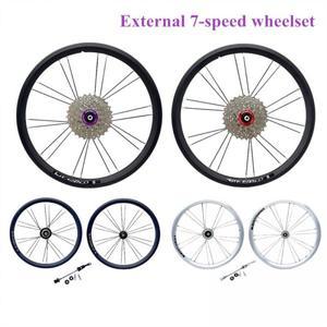 Litepro 16인치 외부 7단 휠셋 알루미늄 스틸 4 Peilin 경량 휠 74/112mm brompton 호환자전거용 V/C 브레