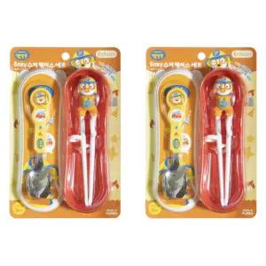 에디슨 유아 교정 젓가락 수저 세트 뽀로로 소방관 X2