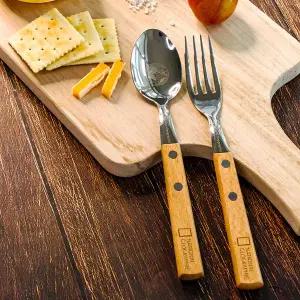 [보리보리/릴팡]내셔널지오그래픽 우드핸들 스텐스푼포크 / NAG7248