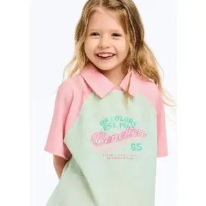 [갤러리아] 베네통키즈 래글런 와플 카라 티셔츠 QATS19631_PK(핑크)