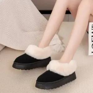 CCS7DAF여성용 편안한 데일리 통굽 털 슬리퍼 신발