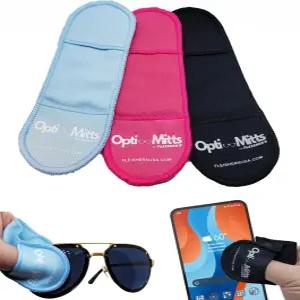 플라이셔 옵티미츠 안경 클리닝 천 3팩 부드러운 극세사 긁힘 방지 렌즈 물티슈 스크린 핑거 미트