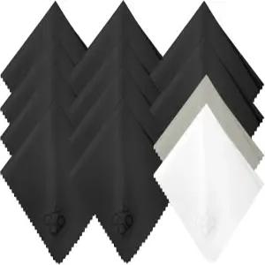 마이크로파이버 클리닝 천 12팩 개별 포장 (6 x 7 ) 안경 휴대폰용 컴퓨터 화면 노트북 카메라 렌즈 (흰색