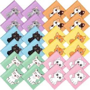 브링 24팩 마이크로파이버 귀여운 동물 청소용 천 안경 선글라스 렌즈 카메라 휴대폰 화면 6인치 x