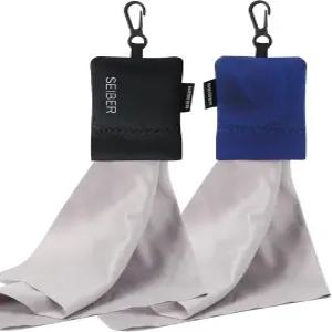 세이버 안경 청소용 극세사 천 선글라스 노트북 카메라 스크린용 7 x 인치 - 네오프렌 파우치 포함 셀프