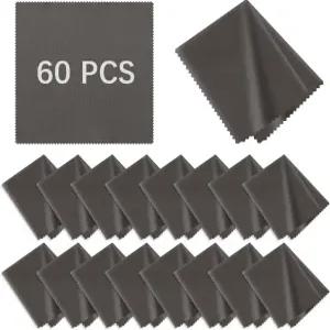 안경용 마이크로파이버 클리닝 천 60팩(5.5 x5.5 ) 안경 렌즈 실버웨어 카메라 휴대폰 및 노트북용 벌크