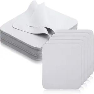 200개 스웨이드 안경 닦이 6.9x5.7인치 스크린 휴대폰 카메라용 렌즈 닦는 천 재사용 및 세척 가능 그레이