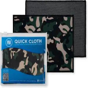 퀵 클로버 마이크로파이버 안경 청소용 천 ？ 5x7 카모 케이스 포함 2팩 카메라 스크린 및 유리용 양면 렌즈