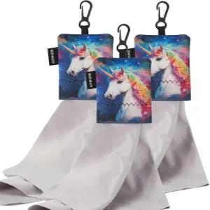 세이버 안경 청소용 극세사 천 선글라스 노트북 카메라 스크린용 7 x 인치 - 네오프렌 파우치 포함 셀프