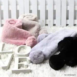 밍크목도리 여성 숏 도비 퍼 목도리