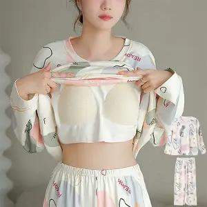 [로즈엘리]브라캡 긴팔+긴바지 잠옷 상하세트 파자마 4컬러 2026