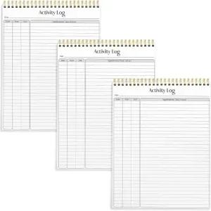 더 나은 오피스 제품 활동 로그 메모장 8.5인치 x 11인치 플래닝 노트 패드 50매 더블 와이어 스파이럴