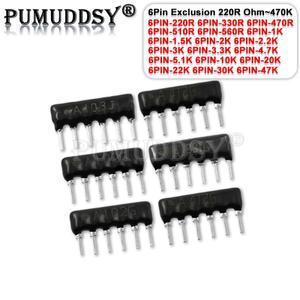 20PCS DIP 제외 네트워크 레지스터 어레이 6Pin 220 330 470 510 560 1K 1.5K 2K 2.2K 3K 3.3K 4.7K 5.1K