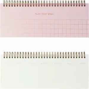 스케줄링 및 간단한 계획을 위한 주간 데스크 플래너 - 78개의 날짜가 없는 스프레드 11 x 3.5인치 코랄