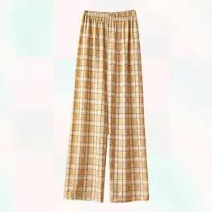 통 통바지 아이스 1 2 체크 홈웨어 팬츠 와