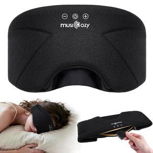 [미국배송] MUSICOZY 블루투스 수면 마스크 헤드폰 5.4 무선 오버이어 세척 가능 지퍼 마스크 사이드 슬리피어 여행 및 휴식을 위한 HD 스테레오 스피커 남성 여성을 선물