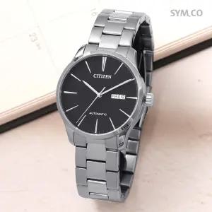 시티즌 NH8350-83E 오토매틱 캘린더 실버블랙 아날로그 남자 메탈 시계 d