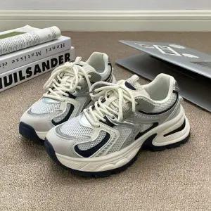 [하프클럽/다잇템]여자 어글리슈즈 두꺼운굽 메탈릭 스니커즈