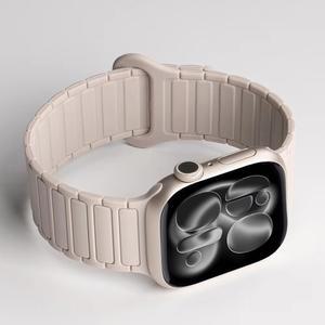 애플워치용 마그네틱 스트랩 11 10 밴드 46mm 42mm 44mm 45mm 8 ultra3 9 시리즈 40mm 실리콘 Se 6 iWatch 브레이슬릿 코레아 49mm
