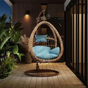 발코니그네 스윙체어 흔들의자 등나무 베란다 펜션 실내용 행잉 2인용 더블 바스켓