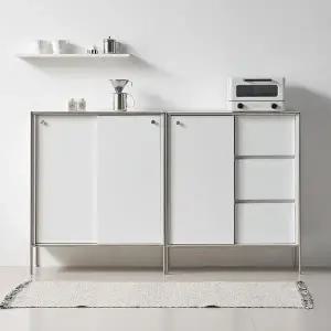 [지베스]시엘 1600 도어 서랍 미드센츄리 슬라이딩 슬림 틈새 수납장