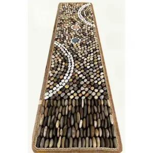 발바닥 지압매트 pvc 편백나무 거실 안마 마사지기 돌