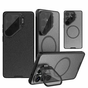 닐킨 갤럭시 s26 울트라 카메라보호 스탠드 맥세이프 슬림 블랙 투명 하드 실리콘 케이스