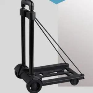 (색상 블랙)초경량 접이식 카트 쇼핑카트 핸드 캠핑 시장 마트 장보기