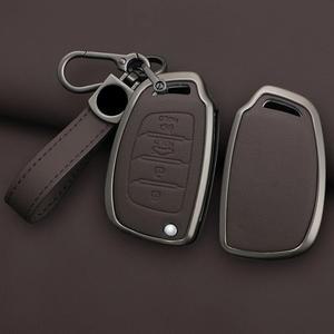 차키케이스 현대 소나타 산타페 투손 Elantra ix35 ix45 플립 원격 커버 홀더 쉘에 대한 아연 합금 PU 가죽 자동차 케이스